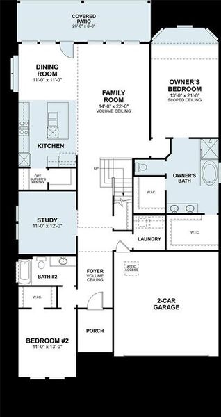 2D floor plan layout of this home in Lilyana, Celina, TX (Image 2). 2D floor plan layout of this home in Lilyana, Celina, TX (Image 2).