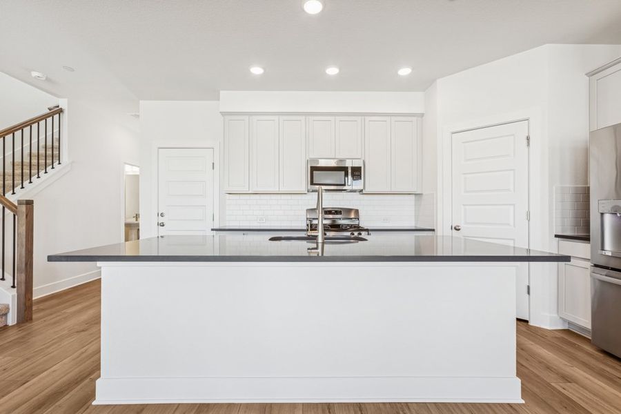 Furnished interior view inside a new home in Easton Park - Nelson Village - Jewel Series, Austin (Image 7). Furnished interior view inside a new home in Easton Park - Nelson Village - Jewel Series, Austin (Image 7).