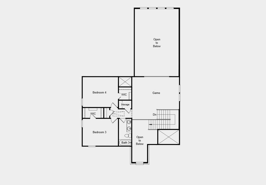 2D floor plan layout for the Piedmont by Taylor Morrison in Village Grove, Dripping Springs, TX (Image 4).