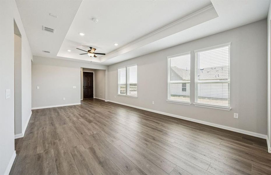 Tray ceiling in gathering room Tray ceiling in gathering room