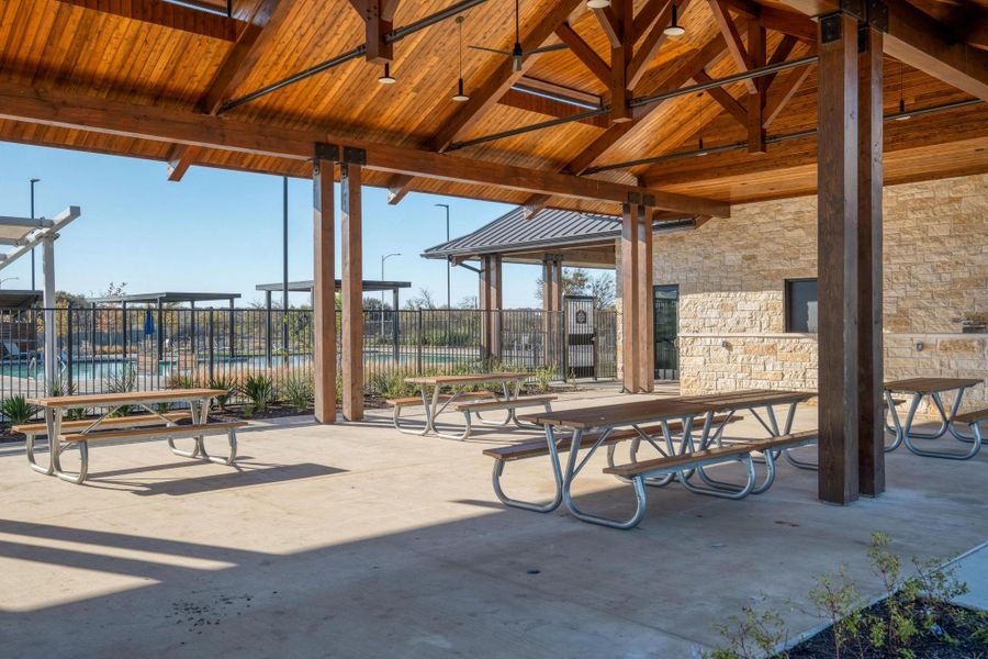 The huge neighborhood pavilion is the perfect spot to host large weekend gatherings, birthday parties, or just eat lunch in the shade The huge neighborhood pavilion is the perfect spot to host large weekend gatherings, birthday parties, or just eat lunch in the shade