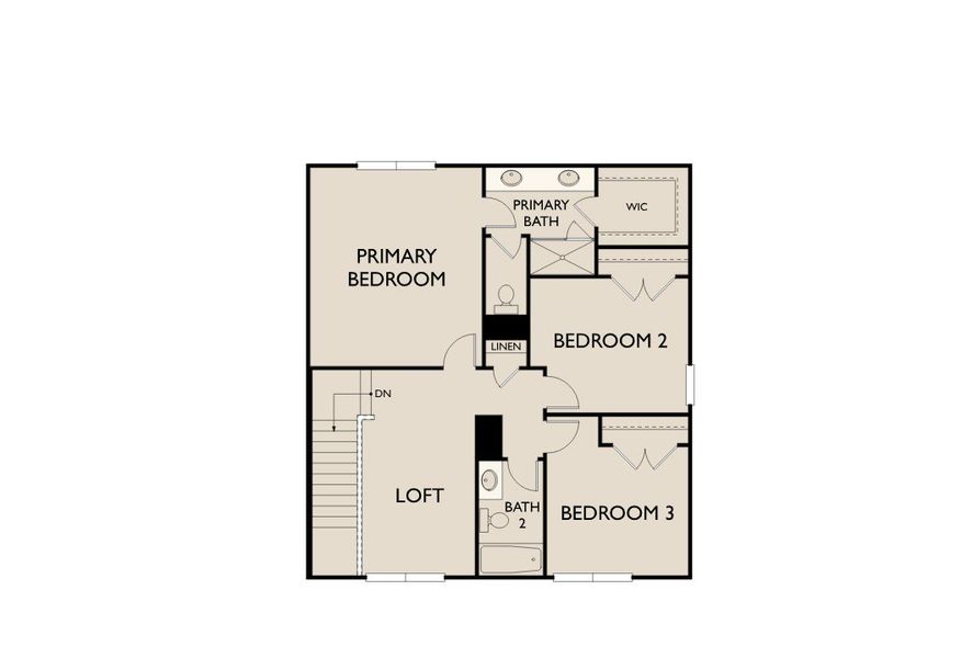 2D floor plan layout for the Genna by Ashton Woods in The Point, Rolesville, NC (Image 4).
