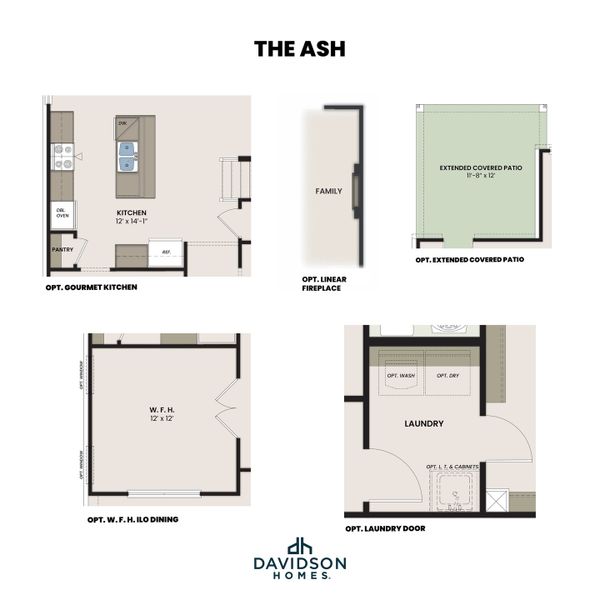 2D floor plan layout for the The Ash M by Davidson Homes LLC in Heartland, Heartland, TX (Image 5).