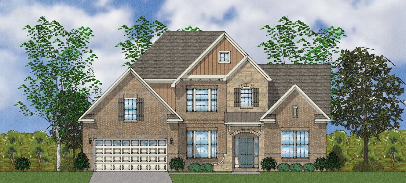 Representative exterior photo of a completed home built from the Bridges II - Elite Collection by Mungo Homes in Suter Estates, Easley, SC (Image 10).