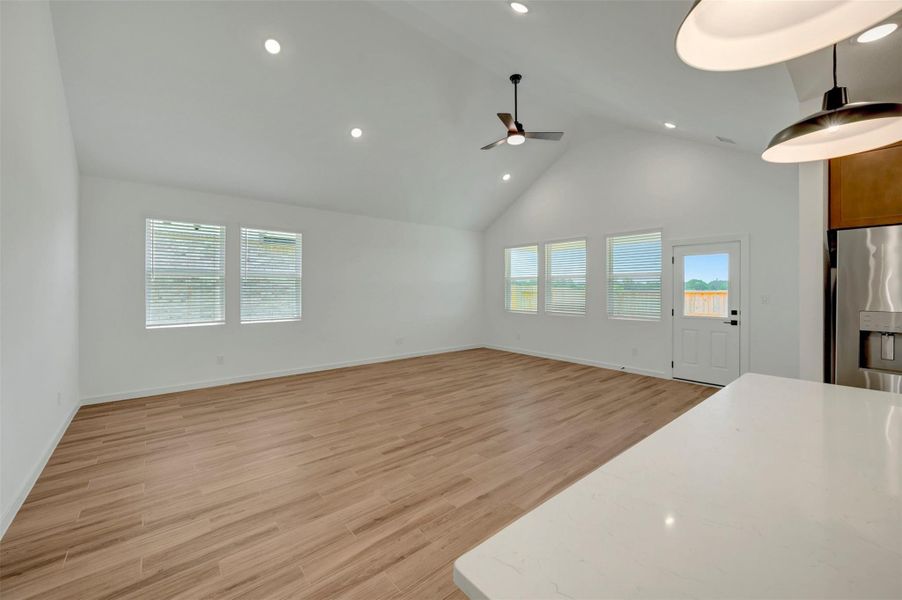 Kitchen open to the dining area and great room