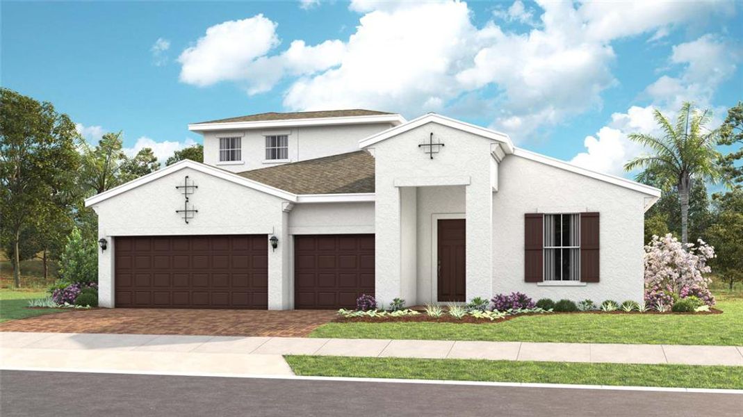 Front exterior of a new home in , Lady Lake, FL, highlighting curb appeal (Image 1).