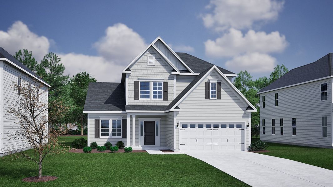 Representative exterior photo of a completed home built from the Nantahala II - Vanguard Collection by Mungo Homes in Scotts Hill Village, Wilmington, NC (Image 16).