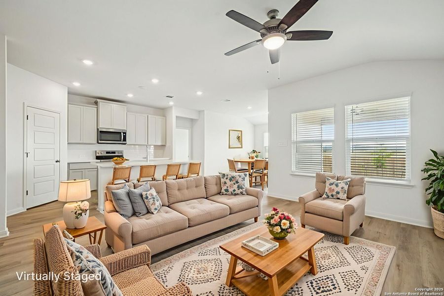 Furnished interior view inside a new home in Estancia Ranch - Premier Series, San Antonio (Image 6). Furnished interior view inside a new home in Estancia Ranch - Premier Series, San Antonio (Image 6).