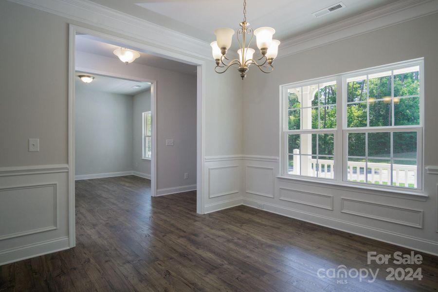 Dining Room. Photo representation. Colors and options will differ.