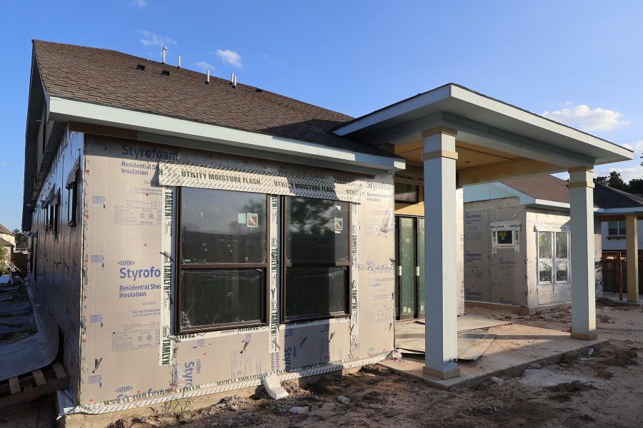 In-progress construction of a new home in The Highlands - Grove Collection, Porter, TX (Image 10).
