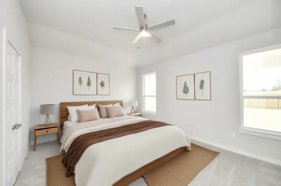 Virtually Staged - Primary Bedroom. Sample photo of completed home with similar floor plan. Actual colors and selections may vary.