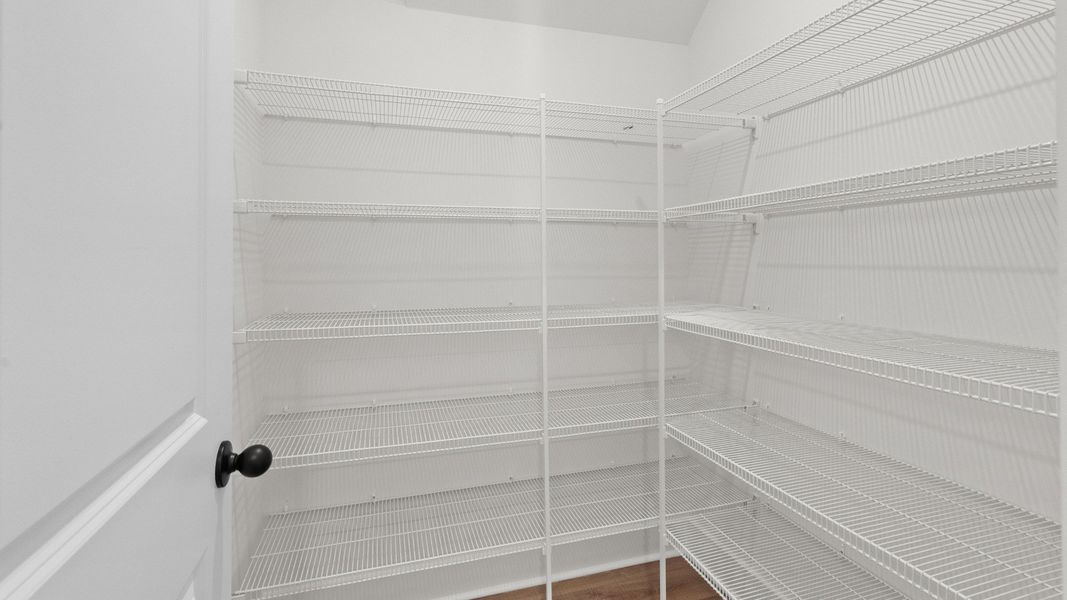 Large walk-in pantry with ample storage for everyday convenience.