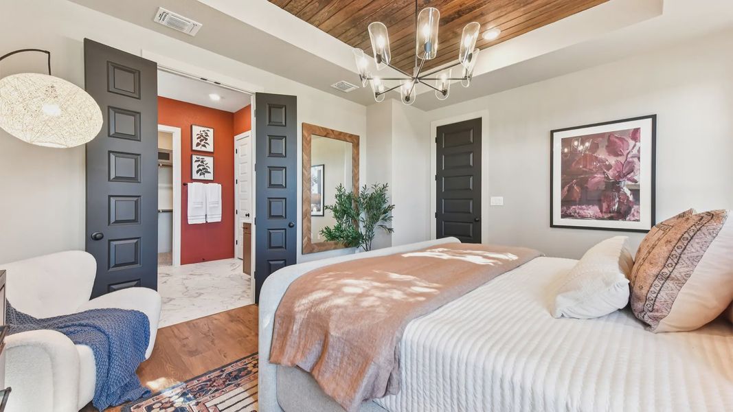 Representative furnished interior of a home built from the Peyton by Chesmar Homes in The Grove at Blackhawk, Pflugerville (Image 33).