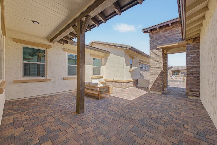 Exterior details and patio area of a home in Bellero Estates, Queen Creek (Image 26).