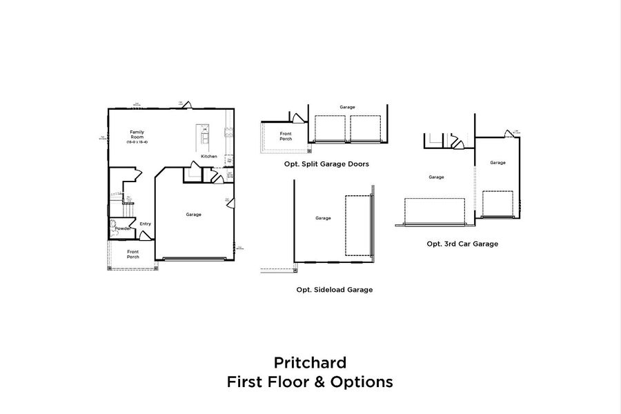 2D floor plan layout for the Pritchard by DRB Homes in Creekside at Andrews, Summerville, SC (Image 3).