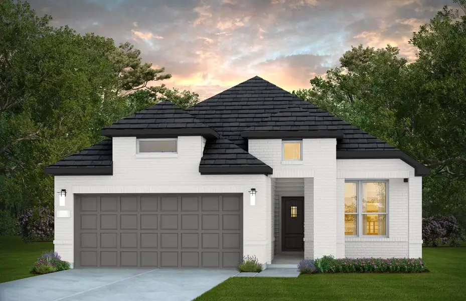 Representative exterior photo of a completed home built from the Barrett by Pulte Homes in Montgomery Bend, Montgomery, TX (Image 1). Representative exterior photo of a completed home built from the Barrett by Pulte Homes in Montgomery Bend, Montgomery, TX (Image 1).