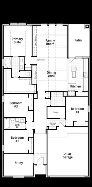 2D floor plan layout of this home in Easton Park, Austin, TX (Image 4).