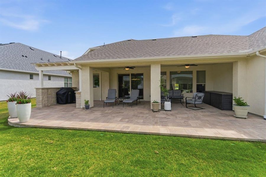 Exterior details and patio area of a home in , Denton (Image 23).