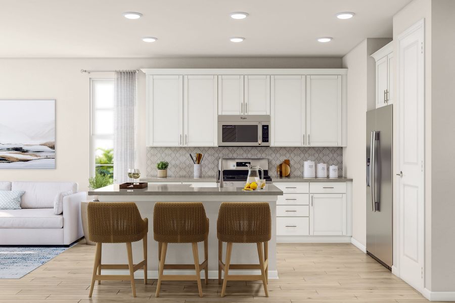 Representative furnished interior of a home built from the B by Tri Pointe Homes in Candelas Townhomes, Arvada (Image 10). Representative furnished interior of a home built from the B by Tri Pointe Homes in Candelas Townhomes, Arvada (Image 10).