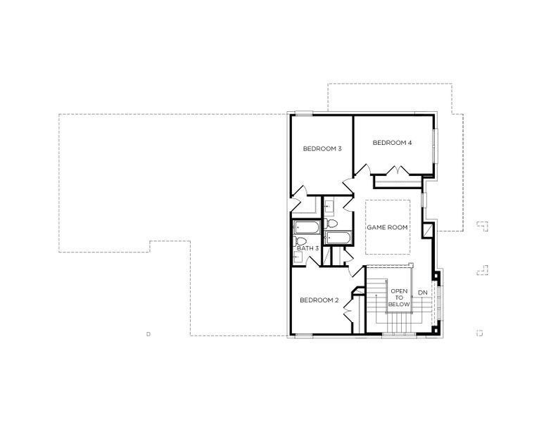 2D floor plan layout of this home in Canterra Creek  60', Rosharon, TX (Image 5).