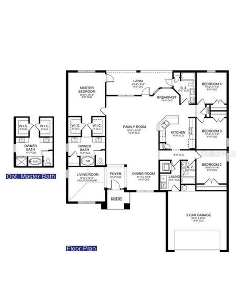 2D floor plan layout of this home in Royal Highlands, Weeki Wachee, FL (Image 4).