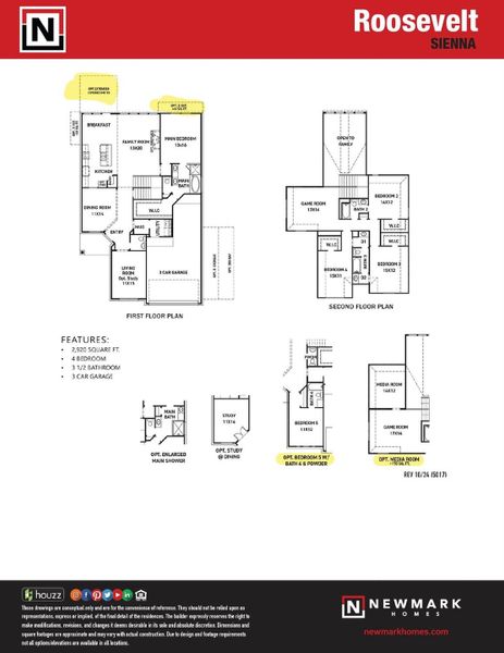 2D floor plan layout of this home in Sienna 45', 50', Missouri City, TX (Image 2). 2D floor plan layout of this home in Sienna 45', 50', Missouri City, TX (Image 2).