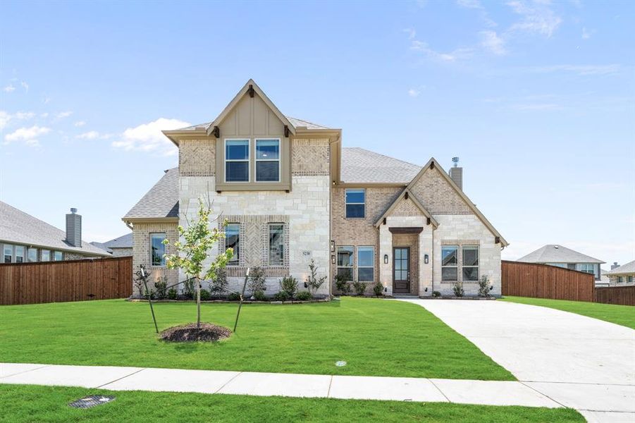Front exterior of a new home in Hayes Crossing, Midlothian, TX, highlighting curb appeal (Image 2).