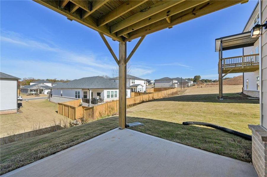 Exterior details and patio area of a home in Preserve at Mountain Creek, Pendergrass (Image 32).