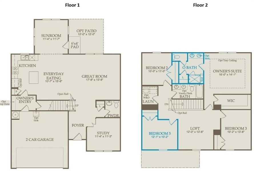 2D floor plan layout of this home in Berkeley Mill, Cumming, GA (Image 2). 2D floor plan layout of this home in Berkeley Mill, Cumming, GA (Image 2).