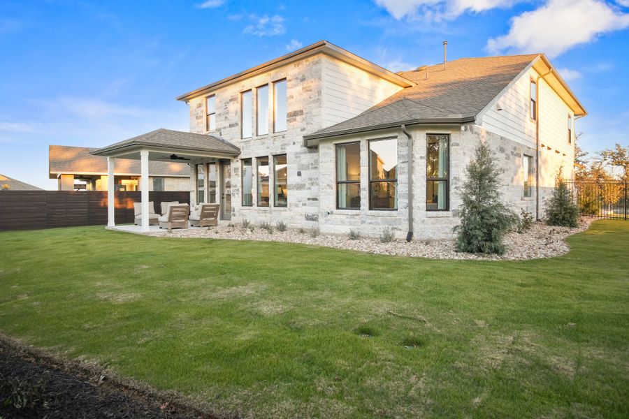 Exterior details and patio area of a home in Provence 50', Austin (Image 4).
