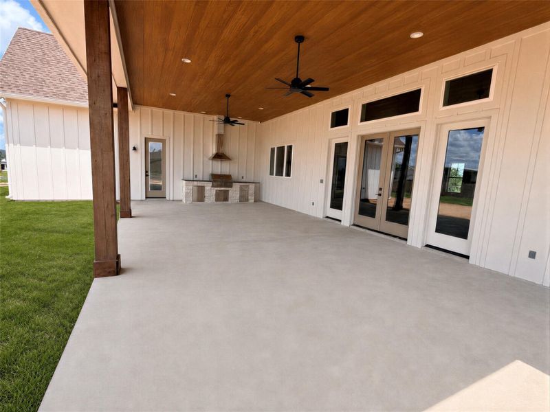 Back porch with outdoor kitchen