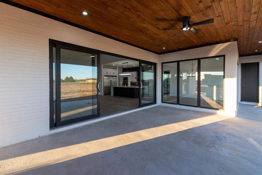 View of patio / terrace featuring ceiling fan