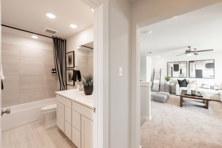 Furnished interior view inside a new home in Mason Woods, Cypress (Image 12).