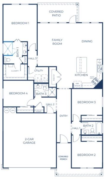2D floor plan layout of this home in Hartrick Ranch, Temple, TX (Image 3). 2D floor plan layout of this home in Hartrick Ranch, Temple, TX (Image 3).
