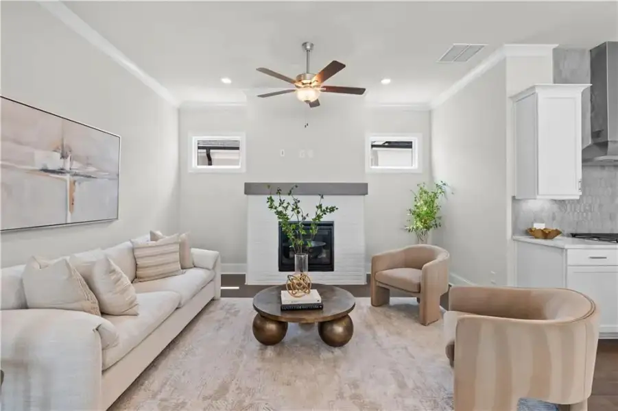 Furnished interior view inside a new home in The Villas at Aberdeen, Hoschton (Image 10). Furnished interior view inside a new home in The Villas at Aberdeen, Hoschton (Image 10).