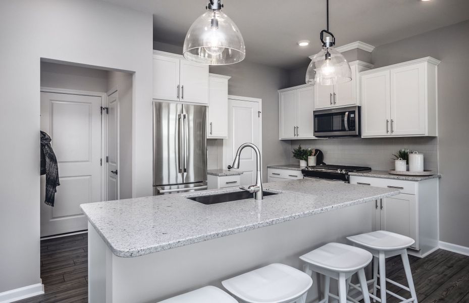 Furnished interior view inside a new home in Exchange at 401, Raleigh (Image 12).