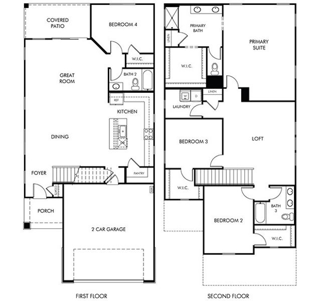 2D floor plan layout of this home in Rincon Crest at Rocking K, Tucson, AZ (Image 1). 2D floor plan layout of this home in Rincon Crest at Rocking K, Tucson, AZ (Image 1).