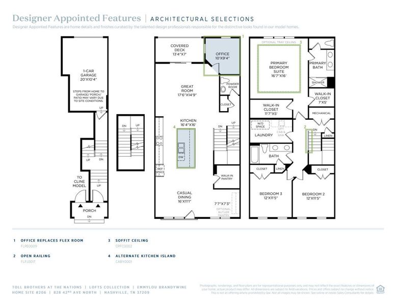 2D floor plan layout of this home in The Nations - Lofts, Nashville, TN (Image 6).