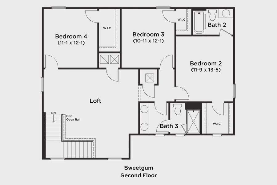 2D floor plan layout for the Sweetgum by DRB Homes in Trailside, Mount Dora, FL (Image 25).
