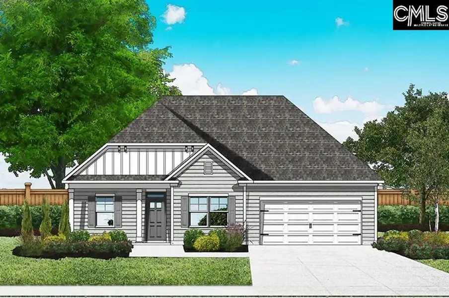 Exterior rendering of this home design in Blythewood Farms, Blythewood, SC (Image 4).
