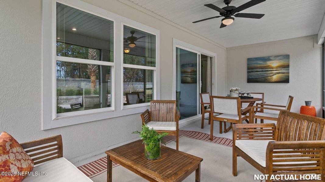 Exterior details and patio area of a home in Sawmill Branch, Palm Coast (Image 27).