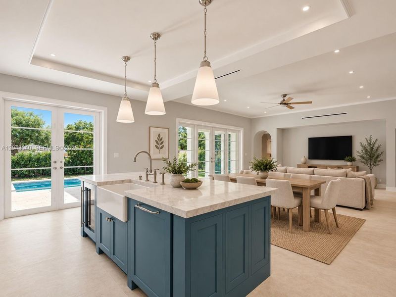 Furnished interior view inside a new home in , South Miami (Image 46).