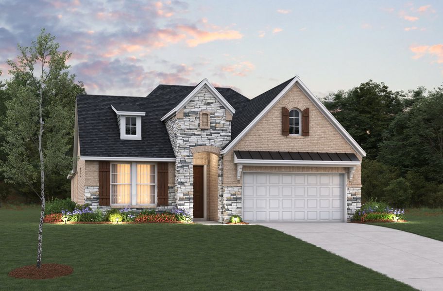 Representative exterior photo of a completed home built from the Crockett by Beazer Homes in Amira: Heritage Collection, Tomball, TX (Image 2). Representative exterior photo of a completed home built from the Crockett by Beazer Homes in Amira: Heritage Collection, Tomball, TX (Image 2).