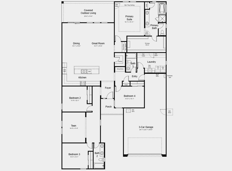 2D floor plan layout for the Everglade by Taylor Morrison in Saddleback, Peoria, AZ (Image 3). 2D floor plan layout for the Everglade by Taylor Morrison in Saddleback, Peoria, AZ (Image 3).