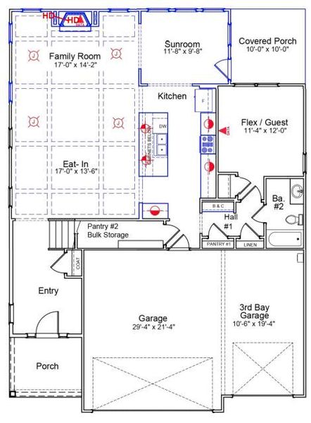 2D floor plan layout of this home in Hewing Farms, Summerville, SC (Image 4).