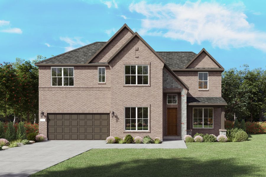 The Oglesby, a two-story new home design shown with home exterior FC 202