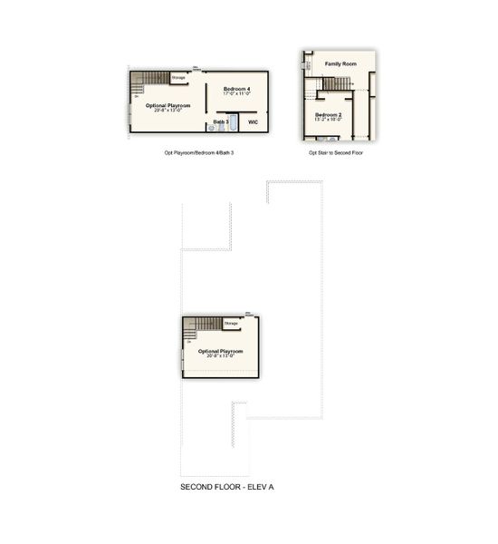 2D floor plan layout for the Lewis 55+ by Grant & Co in White Oak 55+, Arlington, TN (Image 4).