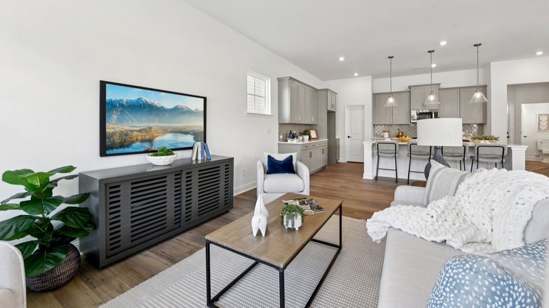 The Brentwood Plan by DRB Homes in The River District, Charlotte NC. - Living Area