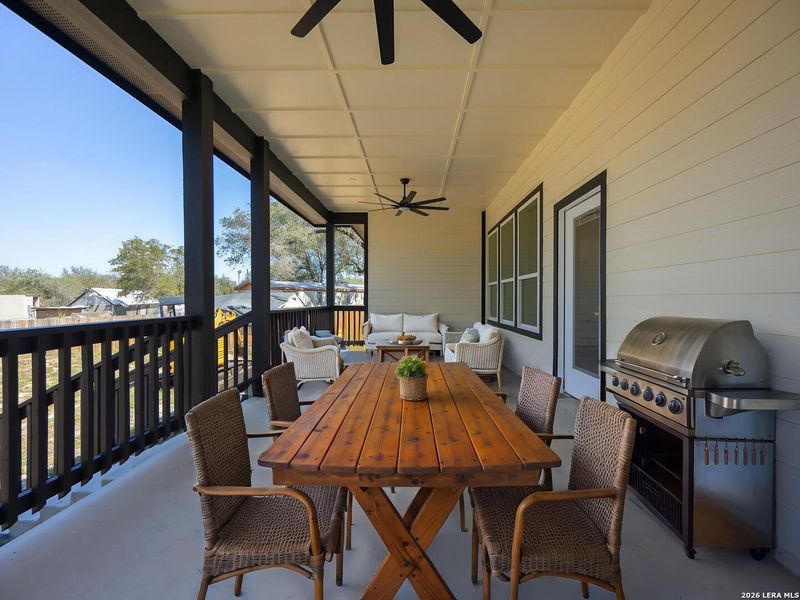 Exterior details and patio area of a home in , Elmendorf (Image 30).