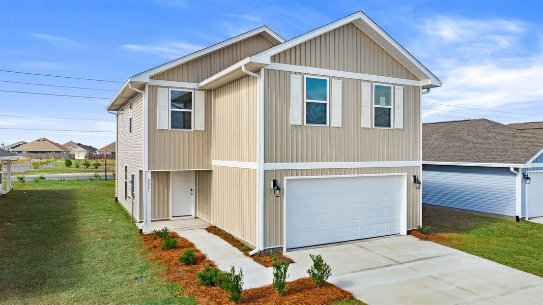 Front exterior of a new home in Titus Park, Panama City, FL, highlighting curb appeal (Image 19). Front exterior of a new home in Titus Park, Panama City, FL, highlighting curb appeal (Image 19).